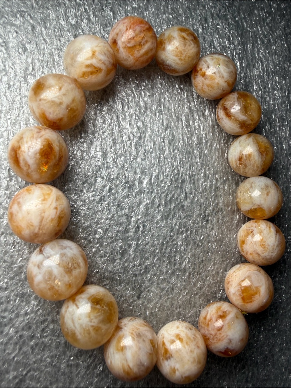Gorgeous 13MM Trapiche Citrine Natural Crystal Bracelet